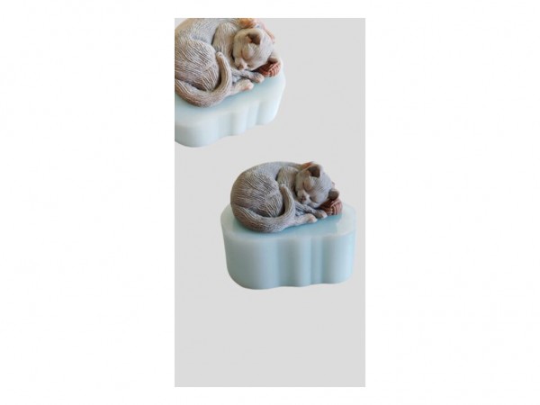 MOLDES SILICONA GATITO DURMIENDO - CRAQUELINA
