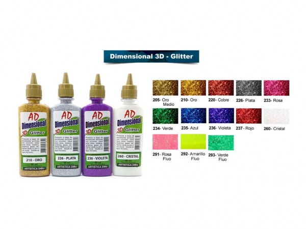 PINTURA DIMENSIONAL AD DIBU GLITTER 40ml - ARTISTICA DIBU - AD