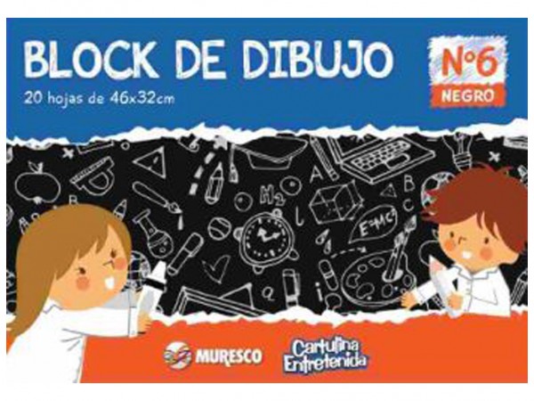 BLOCK DIBUJO NEGRO N6 32x46 20H ESCOLAR - MURESCO