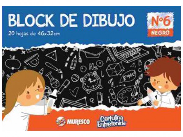 BLOCK DIBUJO ESCOLAR NEGRO N6 32x46 20H - MURESCO