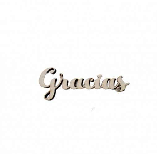 PALABRA GRACIAS 4,5x12cm 3mm - IND DEL ARTE / CORTE LASER