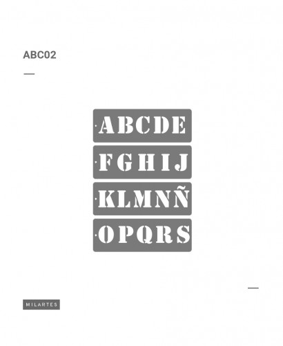 STENCIL MIL ARTES ABC LETRAS 5cm ALTO - MIL ARTES