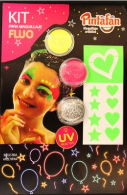 MAQUILLAJE KIT MIX FLUO CORAZON - PINTAFAN CREATIVA