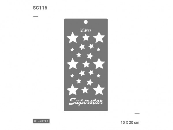 STENCIL MIL ARTES 10x20cm SC (SET 7cmx4) - MIL ARTES