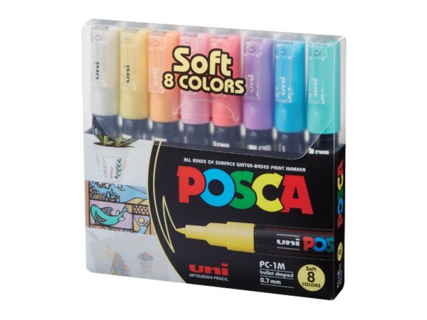 MARCADOR POSCA SET x8 1MM PASTELES - STAEDTLER