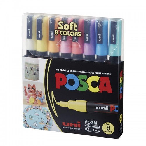 MARCADOR POSCA SET x8 3MM PASTELES - STAEDTLER