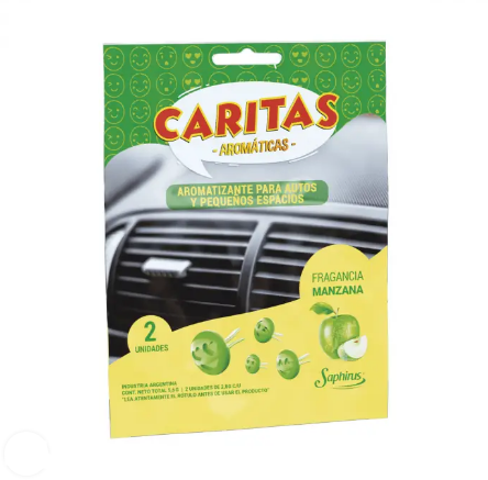 AROMATIZANTE AUTO "CARITAS" MANZANA - LIMPIEZA Y QUIMICOS CIDER