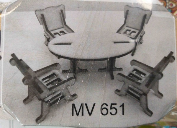 MUEBLES MUÑECAS COMEDOR x5 5mm - IND DEL ARTE / CORTE LASER