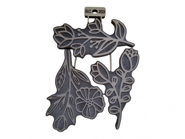 SELLOS SET FLORES X 17 CM  3 UNIDADES - IND DEL ARTE / CORTE LASER