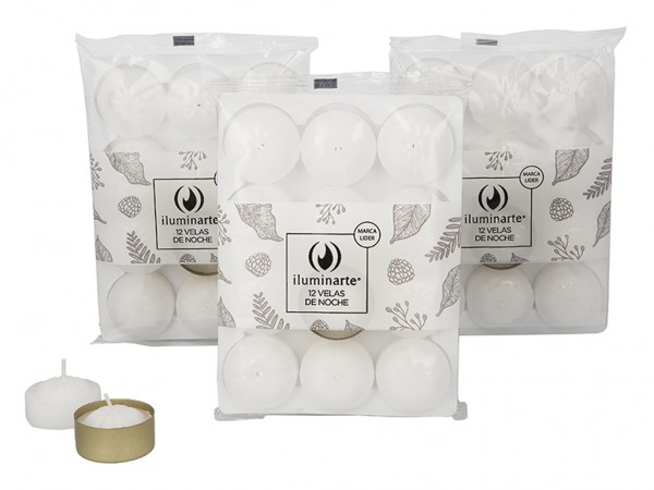 VELAS NOCHE  x12 BLANCA - VELAS DE LOS MILAGROS