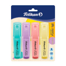 RESALTADOR FLASH MARKER ESTUCHE x4 PASTE - PELIKAN