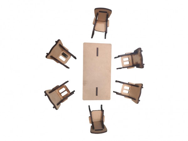 MUEBLES MUÑECAS COMEDOR x7 5mm - IND DEL ARTE / CORTE LASER