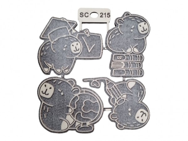 SELLOS CAPIBARA x4 und 8.5 cm - IND DEL ARTE / CORTE LASER