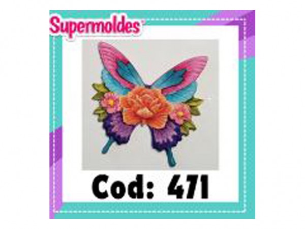 MOLDES SILICONA MARIPOSA LABRADA CON FLO - SUPERMOLDES
