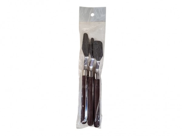 ESPATULAS MADERAS Y METAL X3 SET - IMPORTACION CIDER