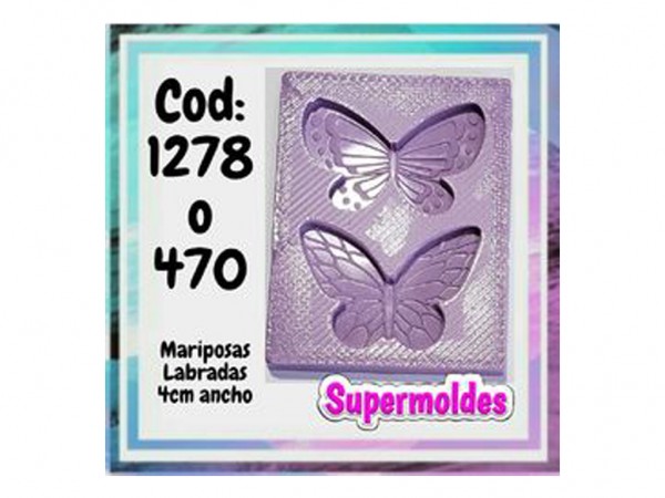 MOLDES RESINA MARIPOSAS LABRADAS x2 4cm - SUPERMOLDES