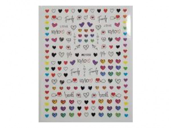 MINI ETIQUETAS AUTOADHE CORAZON MULTICOL - SUPERMOLDES