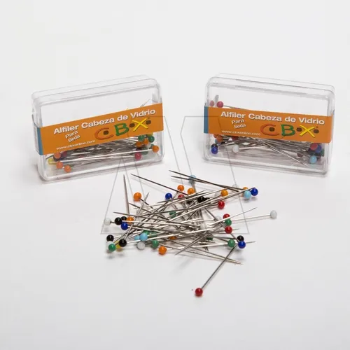 ALFILERES CABEZA VIDRIO CAJAS x50 unid - CBX