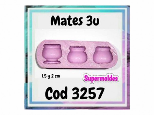 MOLDES RESINA MATES 3 Un 1.5 Y 2 cm - SUPERMOLDES
