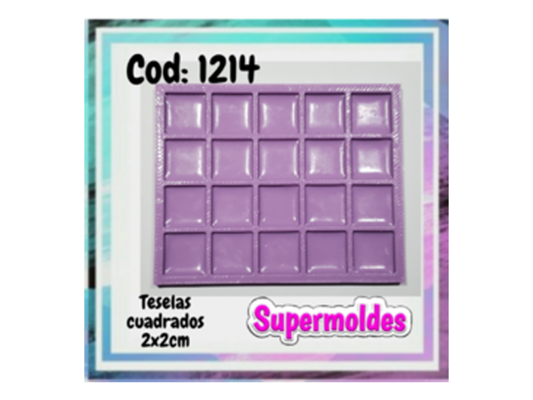 MOLDES RESINA TESELAS CUADR X20u 2X2CM - SUPERMOLDES