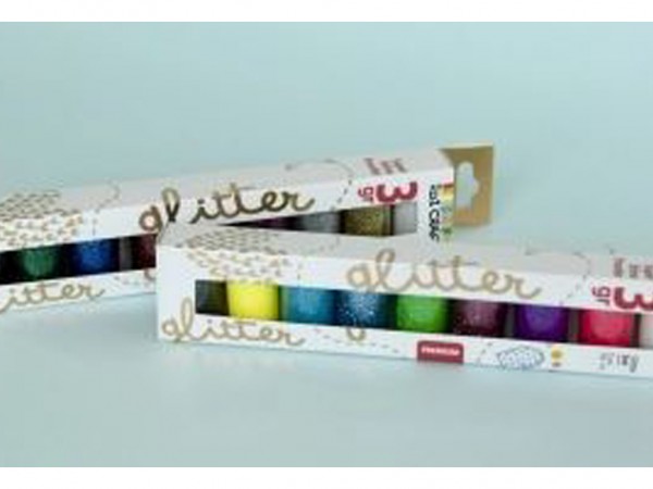 GLITTER SET 9 COLORES 3g C/U PASTELES - IBICO