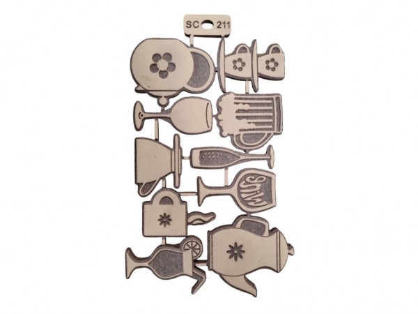 SELLOS SET COCINA 3 X10 UNID (6 a 8 cm) - IND DEL ARTE / CORTE LASER