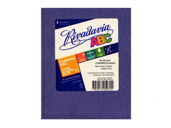 CUADERNO ABC RIVADA 19x23,5 50H CUADR AZ - LIBRERIA