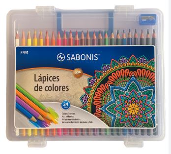 LAPICES COLOR x24 LARGOS ESTUCHE C/SAC S - SABONIS