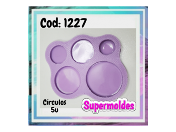 MOLDES RESINA CIRCULOS x 5 unid SURTIDOS - SUPERMOLDES