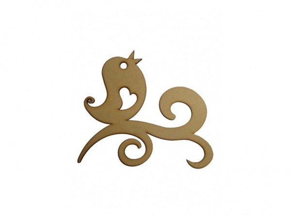 PAJARO PIANDO S/RAMA CH 14cm - IND DEL ARTE / CORTE LASER
