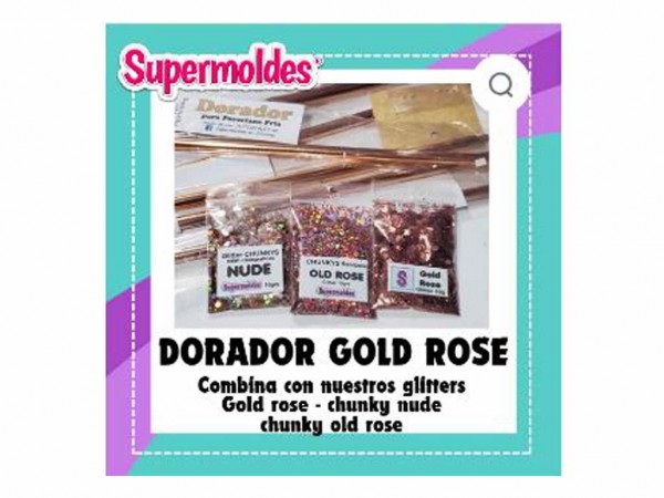 FOIL LAMINADOR 21cm x 1mt GOLD ROSE - SUPERMOLDES