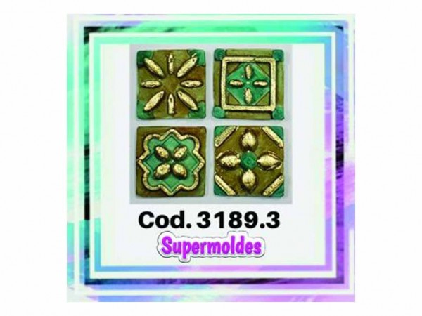 MOLDES RESINA AZULEJOS 4 Un 2X2 cm - SUPERMOLDES