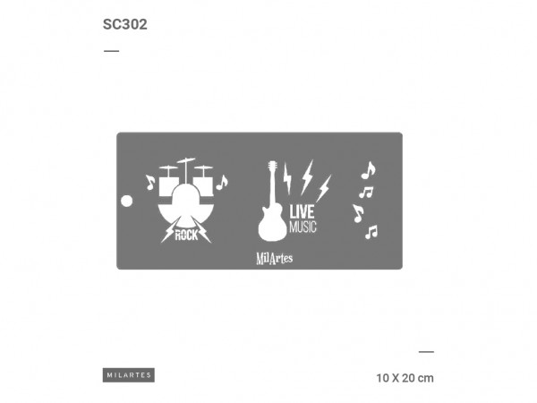 STENCIL MIL ARTES 10x20cm SC (SET 7cmx4) - MIL ARTES