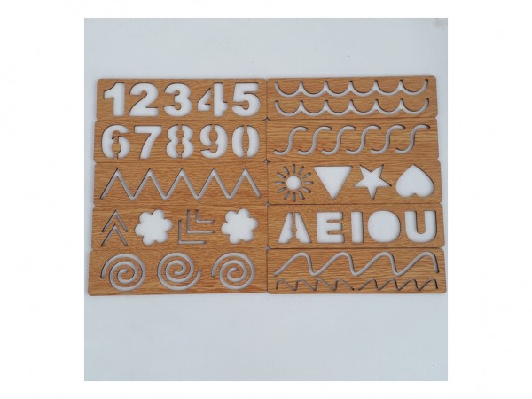 JUEGOS DIDACTICOS STENCIL x10unid 5X20cm - SIGA OBJETOS