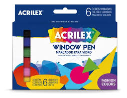 WINDOW PEN 6 COLORES - ACRILEX