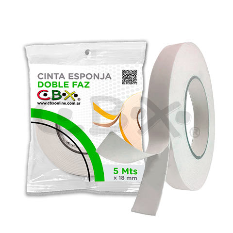 CINTAS DOBLE FAZ ESPONJA 18mmx5mt - CBX