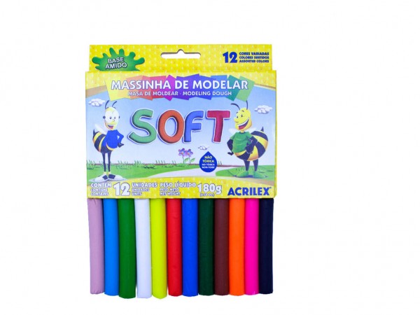 MASAS PARA MODELAR SOFT 12 COL X 180GR - ACRILEX