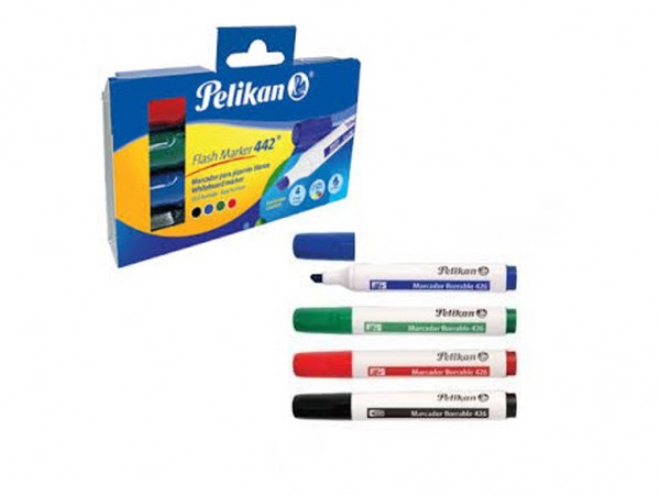 MARCADOR PIZARRA PELIKAN x4 SURTIDO - PELIKAN
