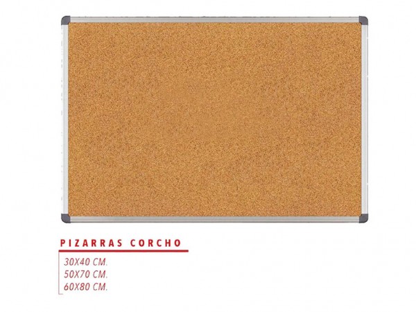 PIZARRA CORCHO 50X70 MARCO METAL - PIZARRAS