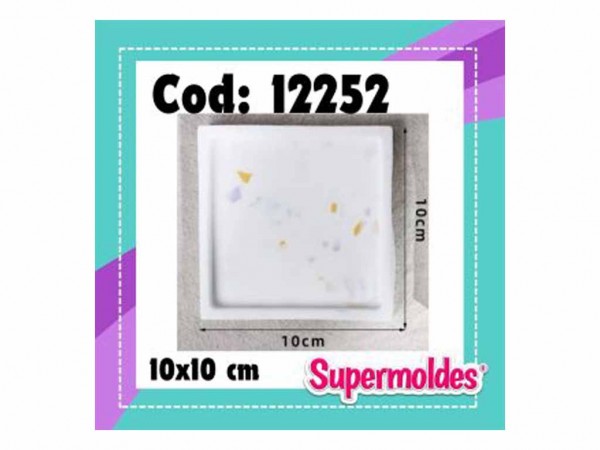 MOLDES RESINA POSAVASO CUAD BORDE 10cm - SUPERMOLDES
