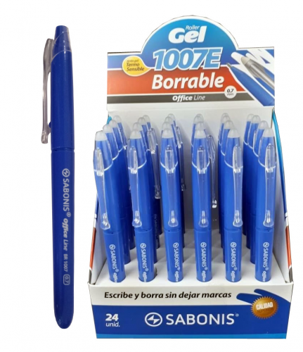 BOLIGRAFO BORRABLE GEL AZUL 0.7mm - SABONIS