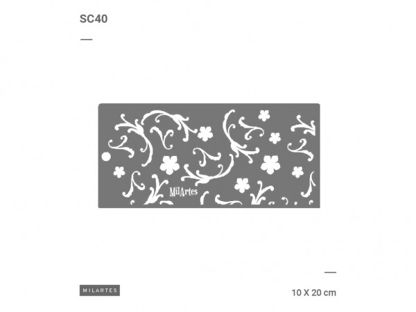 STENCIL MIL ARTES 10x20cm SC (SET 7cmx4) - MIL ARTES
