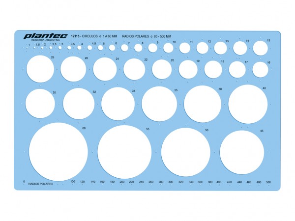 PLANTILLA PL FRES PVC CIRCULOS 1 A 60mm - PLANTEC