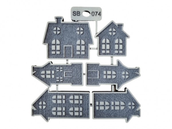 SELLOS BAJO REL FRENTES CASAS (5X7CM) X6 - IND DEL ARTE / CORTE LASER