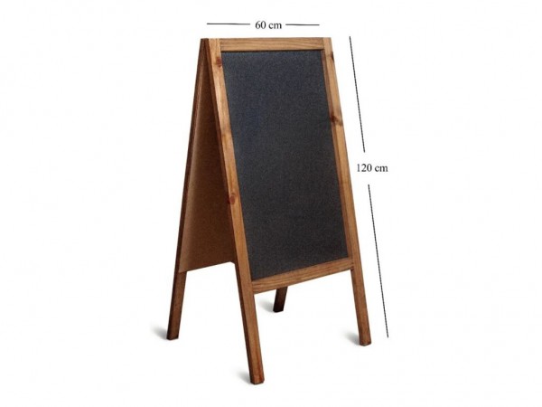 PIZARRON DOBLE FAZ 60x120cm PARA TIZA - PIZARRAS