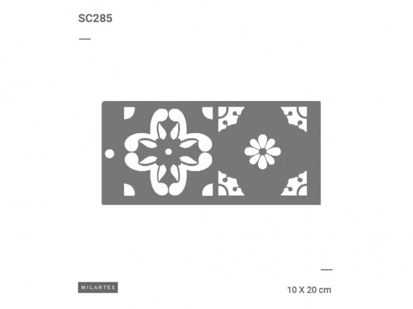 STENCIL MIL ARTES 10x20cm SC (SET 7cmx4) - MIL ARTES