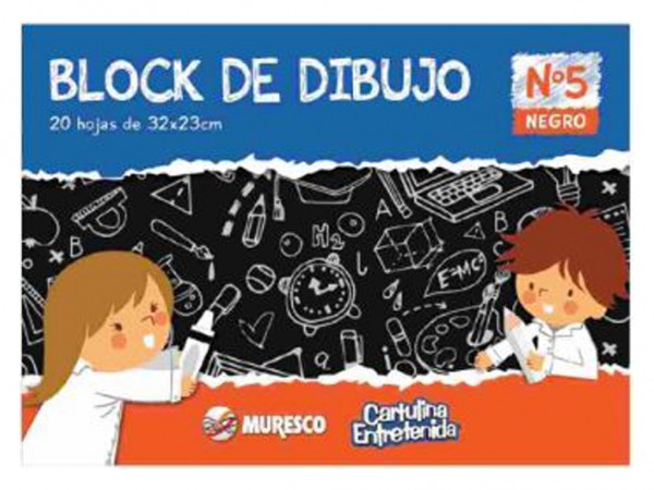 BLOCK DIBUJO ESCOLAR NEGRO N5 23x32 20H - MURESCO