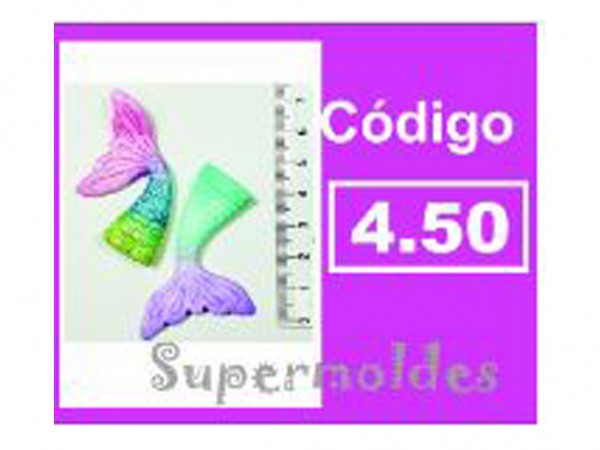 MOLDES SILICONA COLA DE SIRENA 5 CM - SUPERMOLDES