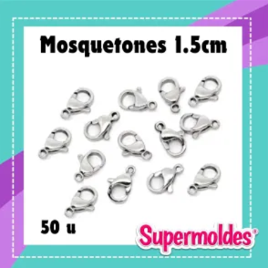 MOSQUETON NIQUELADO 1.5 X 50 UNIDADES - SUPERMOLDES