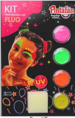 MAQUILLAJE KIT FLUO x4 - PINTAFAN CREATIVA